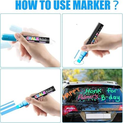 Window Chalk Markers for Cars Glass Washable