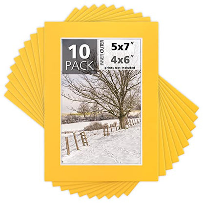 Mat Board Center 10 Pack 5x7 Photo Mats for 4x6 Picture
