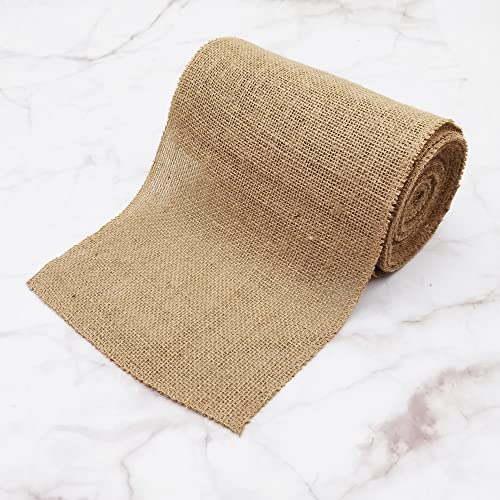 8" Natural Burlap Fabric Roll 10 Yards Jute Ribbon (30 Foot)