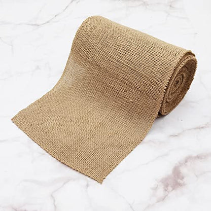 8" Natural Burlap Fabric Roll 10 Yards Jute Ribbon (30 Foot)