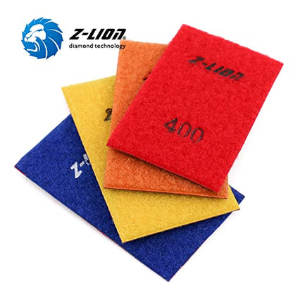 Diamond Abrasive Paper Sheets Diamond Sandpaper Nylon Back for Sanding Stone Glass Ceramic (4 Count)