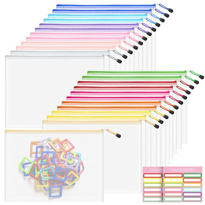 24pcs Mesh Zipper Pouch Bags (9 Count)