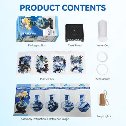 3D Puzzle Vase for Adults with 164 Plastic Pieces