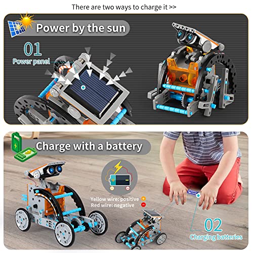 12-in-1 Solar Powered Robot Building Kits Toys for Boys Ages 8-13, STEM Kit Gifts for Kids 8 9 10 11 12 13 Years, DIY Educational Science Building Set Gifts for Teenagers (190+ Pieces)