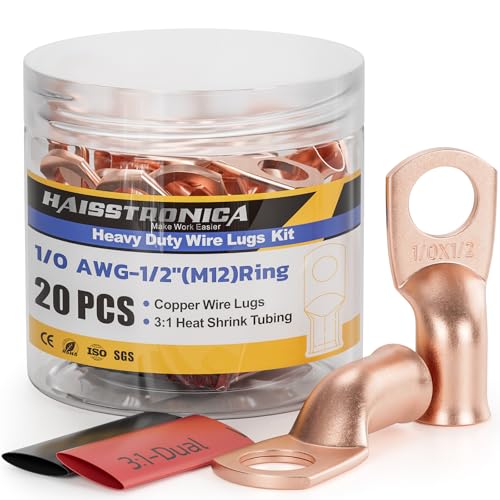 20PCS Battery Cable Lug & Heat Shrink Kit 1 (20 Count)