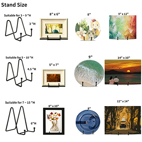 5 Pack 4 inch Display Stands Black Iron Easel for Plate Stand Plate Holder for Picture (5 Count)