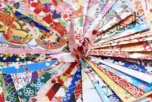 50 Origami Paper Yuzen Washi Paper Different Patterns Japanese Print 3x3 inches for Wedding Decor Japanese Designs