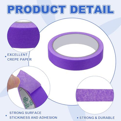 Masking Tape 0.8 Inch x 21 Yard Painter's Tape Purple Paint Tapes for DIY Crafts Arts Drawing Decoration Labeling Car Painting Artist Teachers