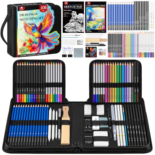 106 PCS Art Supplies Sketching Kit