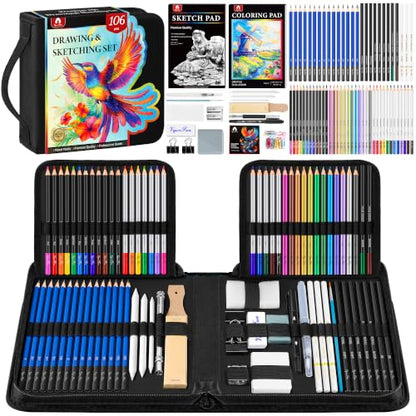 106 PCS Art Supplies Sketching Kit