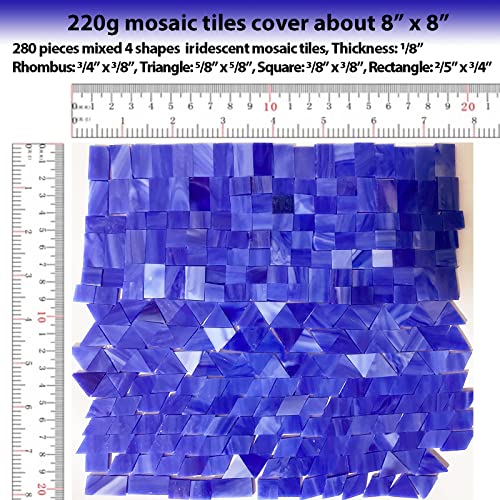 Magic Iridescent Blue Stained Glass Mosaic Tiles (9 Ounce)