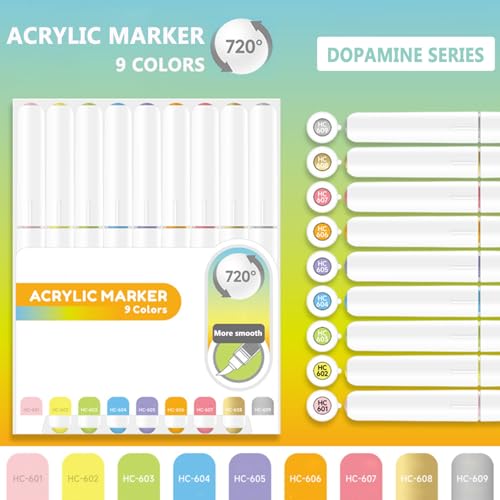 Water Based Acrylic Paint Markers (9 Count)