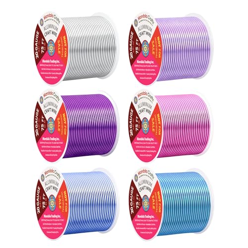 20 GA Turquoise Pink Assorted Anodized Aluminum Craft Wire (450 Foot)