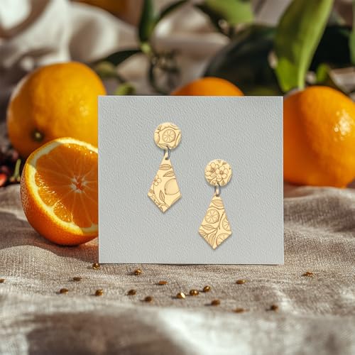 4 Sheets 4 Styles Vintage Lemons Polymer Clay Texture Sheets Lemon Slices Silicone Texture Stamp Flowers Modeling Pattern Pad Texture Sheets for Making Earrings Jewerly