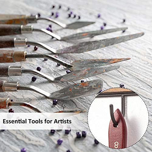 16 Pieces Palette Knife Set Stainless Steel Painting Knives with Wood Handles for Acrylic Oil Painting Canvas Texturing Impasto Color Mixing & Blending Art Supplies for Artists and Beginners