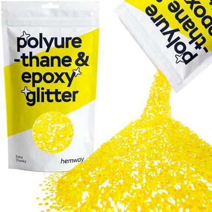 Resin Glitter Fluorescent Yellow 100g Extra Chunky (3.5274 Ounce)