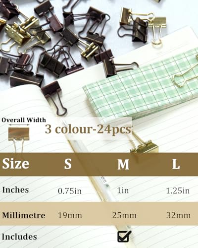 Standard Binder Clips 1in 24