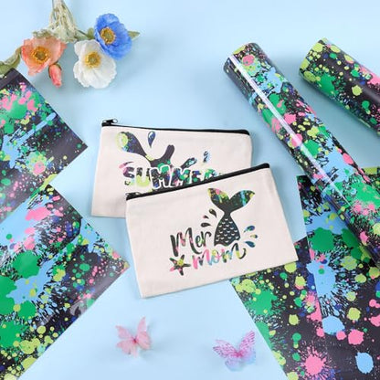 Blue Green Splash Heat Transfer Vinyl
