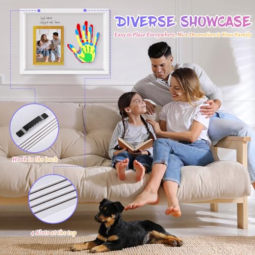 Horizontal White Family Handprint Kit 3D Frame New Parents Gift