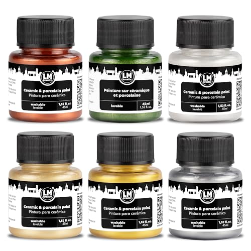 Ceramic and Porcelain Paint Set 6 x 1.52 fl oz (9.13 Fl Oz)
