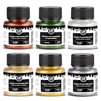 Ceramic and Porcelain Paint Set 6 x 1.52 fl oz (9.13 Fl Oz)
