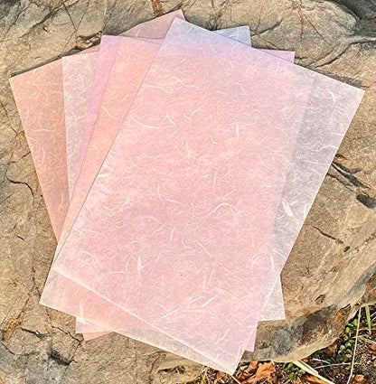 A4 Natural Fiber Mulberry Paper Sheets Art Tissue Washi Paper Design Craft Art Origami Suppliers Card Making Writing Painting 50 Sheets (50 Count)