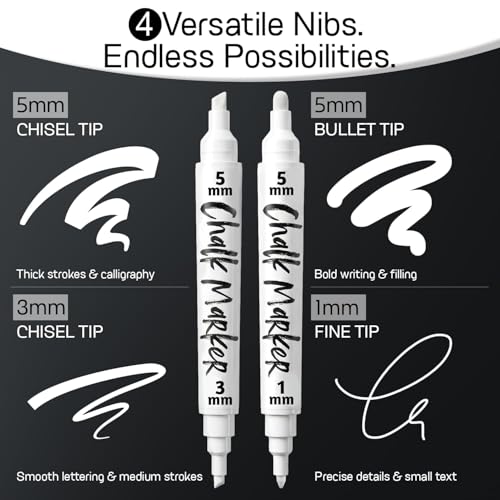 6 White Chalk Markers