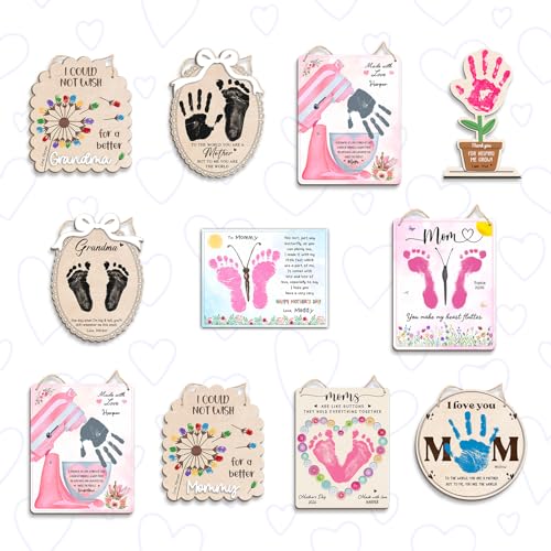DIY Mothers Day Handprint Baking Mixer Craft Shape Hanging Sign for Mom Baking