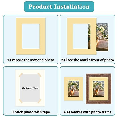 12 Packs Mixed Colors 8x10 Picture Frame Mats for 5x7 Photos