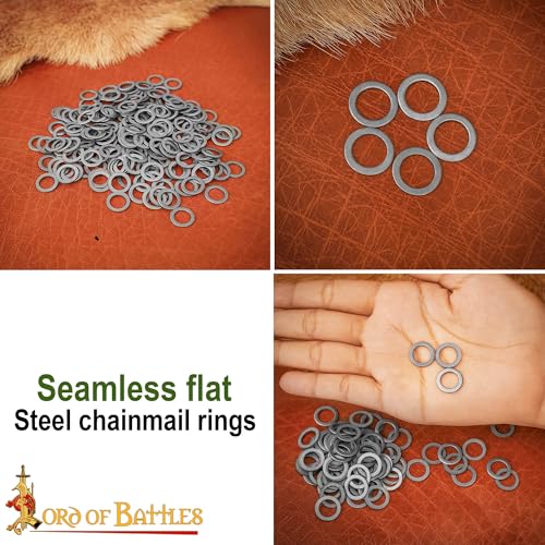 Loose Chainmail Rings Solid Flat 9mm 17 Gauge