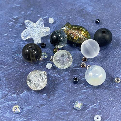 Assorted Glass Resin Beads Multi Size Colors Smooth Cracked Gravel Millet Spacer Beads for Bracelets Necklace Earring DIY Jewelry Making Craft