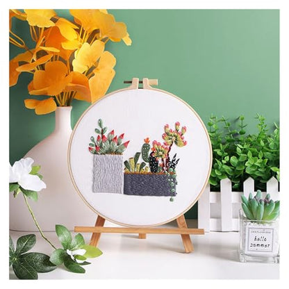 Embroidery Starter Kit Leisure Life Series Starter for Adult Stamped Pattern with Instructions Crafts for Adults