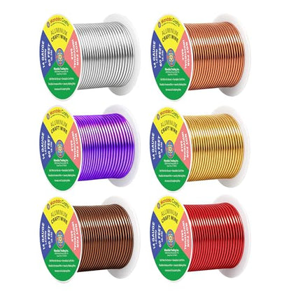 14 GA Purple Brown Red Assorted Anodized Aluminum Craft Wire (6 Count)