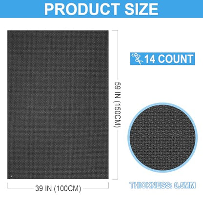 Cross Stitch Fabric 14 Count Aida Cloth 59 x 39 Inch Large Size Classic Reserve Cross Stitch Supplies Embroidery Fabric for Home DIY Craft Decoration Handmade