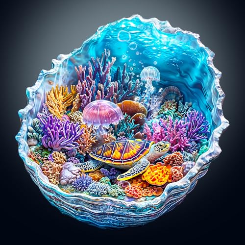 Wooden Puzzles for Adults Ocean Turtle Jigsaw 17.3 * 17.2in