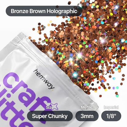 Craft Glitter Bronze Brown Holographic 100g Super Chunky Glitter (3.5 Ounce)