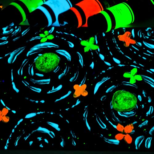 6 Fluorescent Colors Acrylic Paint 120ml (24.3 Fl Oz)