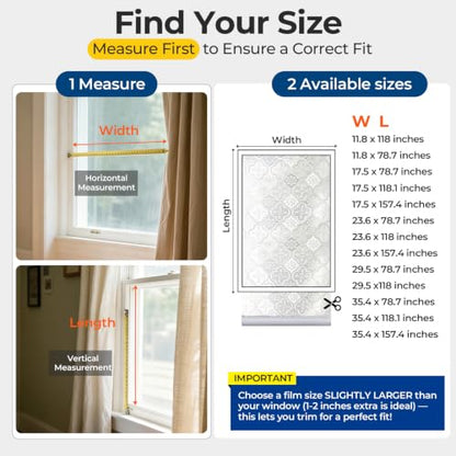 Window Privacy Film Decorative Non (2321.85 sq inches sq inches)