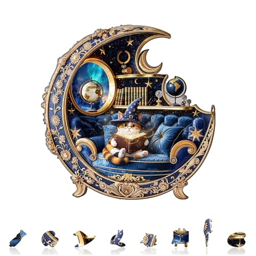 Magic Cat Puzzles Adults Gifts for Women Men Wooden 180 Pieces 11.4 * 11.4in (180 Count)