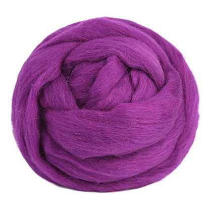 3.53oz Needle Felting Wool Roving for Needle Felting Purple Felting Wool (3.53 Ounce)