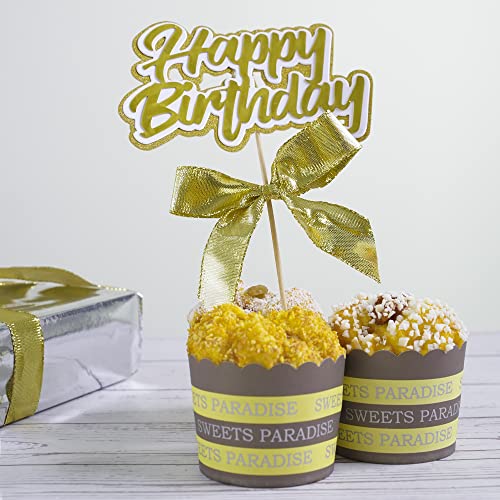 Gold Metallic Wired Ribbon 1 Inch x 25 Yards (75 Foot)