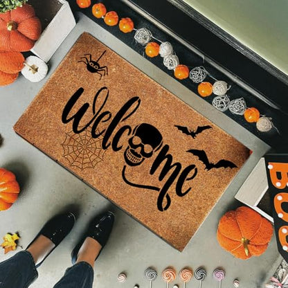 Halloween Stencils for Door Mats Halloween Doormat Stencils for Painting (9 Count)