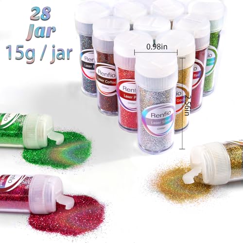28 Colors Holographic Glitter Set (31.6055 Ounce)