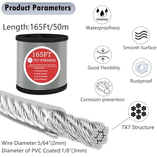 165FT Steel Cable Kit