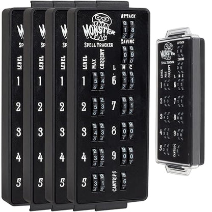 4 Pack Ultimate RPG Spell Trackers for DND with Adjustable Locking Dials (4 Count)