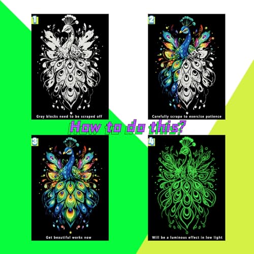 Glow in The Dark Scratch Art for Adults