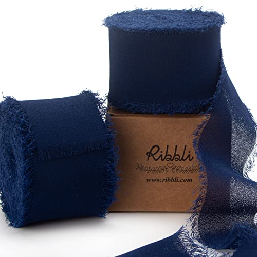 Navy Chiffon Ribbon 1 (60 Foot)