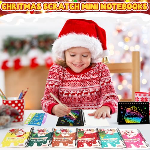 24 Pack Christmas Scratch Notebook Art Party Favors for Kids (24 Count)