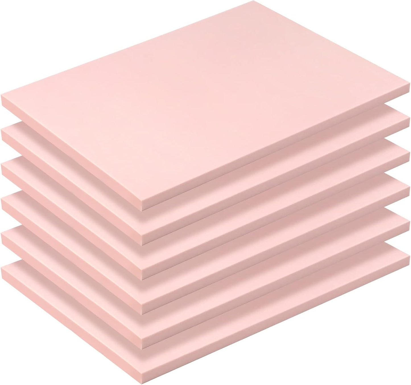 6 Pack 8"x6" Pale Pink Rubber Stamp Carving Blocks Rubber Carved Brick Soft Rubber Linoleum Block for Craft Project