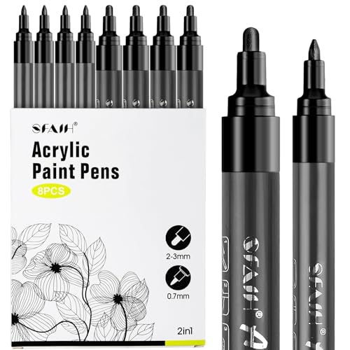 Acrylic Black Paint Pens (8 Count)